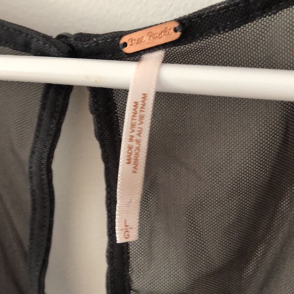 Free People Bodycon dress L dark gray with little flowers - Picture 4 of 4